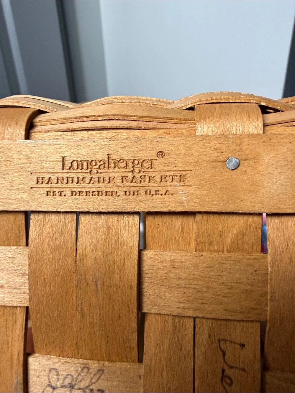 Longaberger Natural Yellow Wood Double-Handle Basket